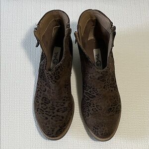 Very G. Leopard Print Ankle Booties, 10” long